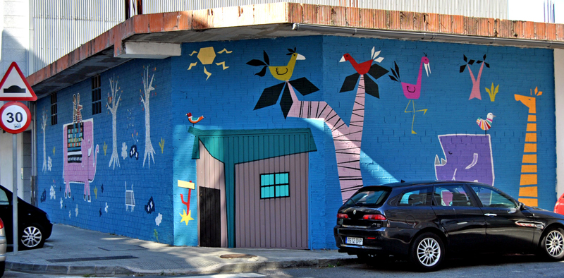 O mural, situado na rúa Luís Calvo O mural, situado na rúa Luís Calvo