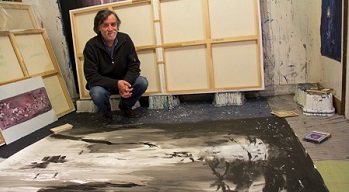 Xulio García Rivas no seu estudio Xulio García Rivas no seu estudio