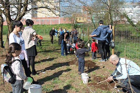 Actividad en el huerto ecolgico el Da del rbol. Foto: Senda Nova
