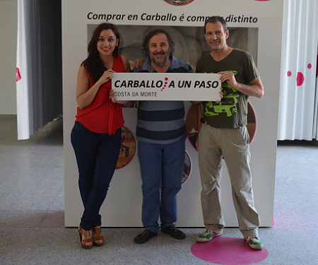Ignacio Vilar con Marta Lado y Monti Castiñeiras en Carballo Ignacio Vilar con Marta Lado y Monti Castiñeiras en Carballo