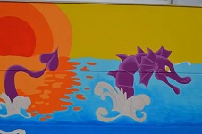 Detalle do mural de Rachele Cavallo Detalle do mural de Rachele Cavallo